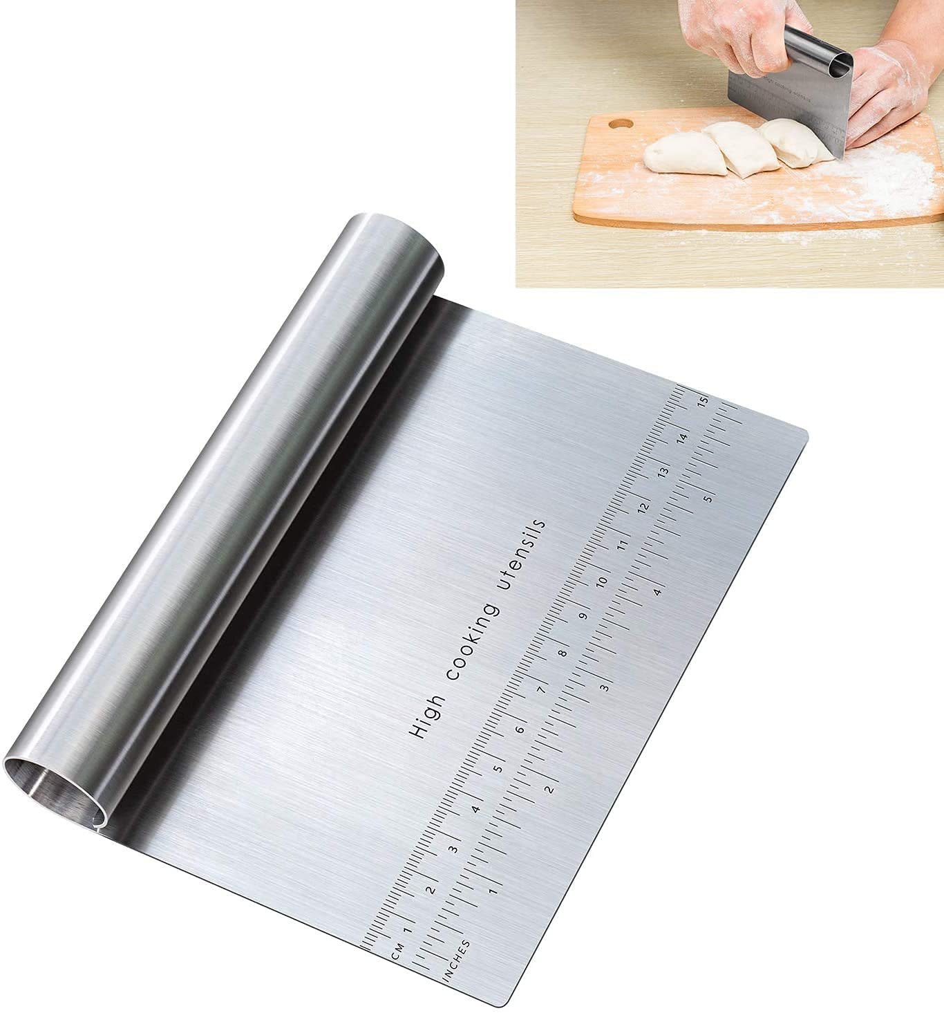 15cm Stainless Steel with Measuring Scale Cake Scrapper