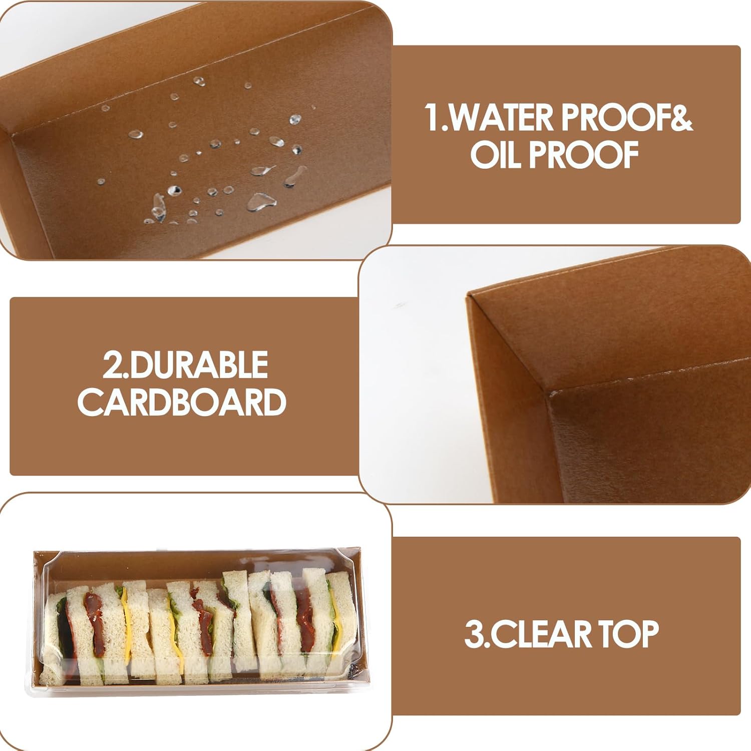 Disposable Rectangle Loaf with Lid (10 Pcs Pack)