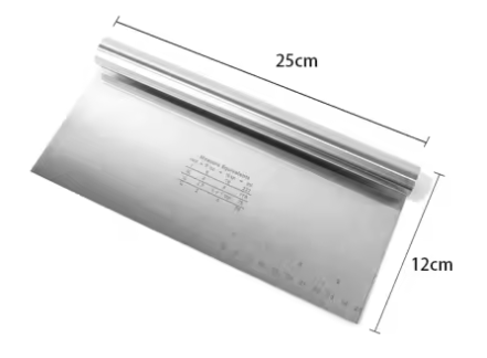 25cm Stainless Steel with Measuring Scale Cake Scrapper