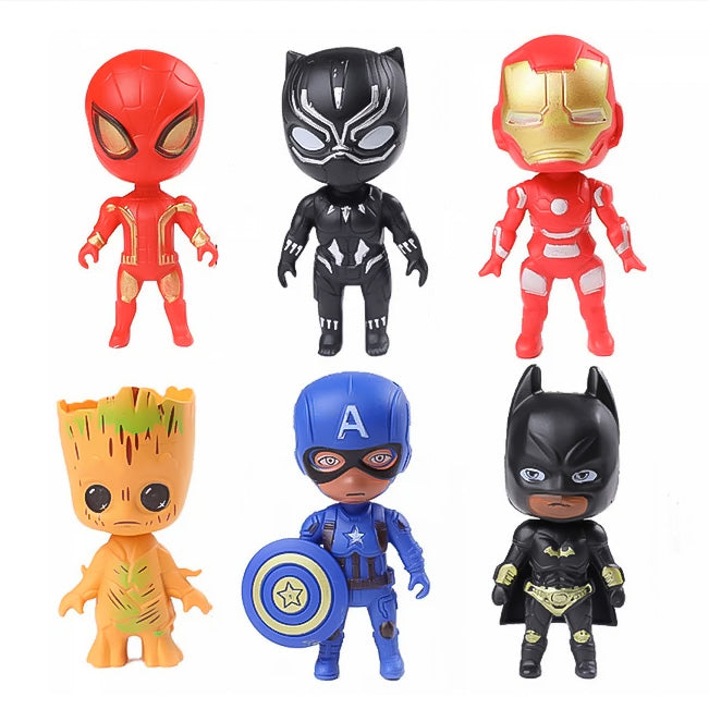 Superheroes Action Figures Toys for Cake Topper {Set of 6}