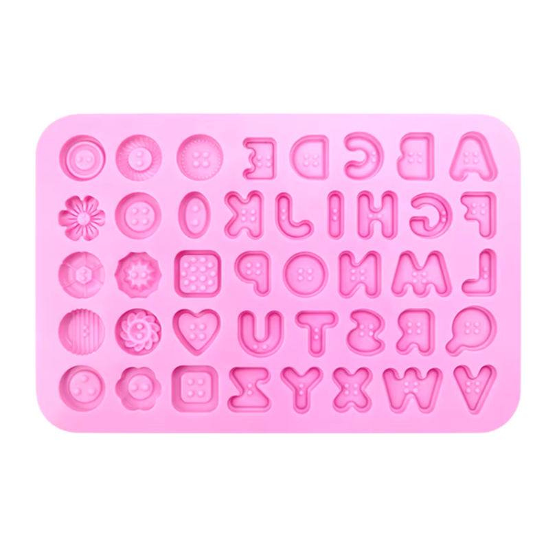 41 Cavity Alphabet Letters Button Silicone Chocolate Molds