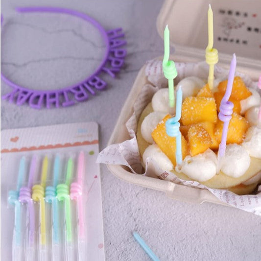 6 pcs Pastel Colour Spring Long Thin Candle for Party Decoration