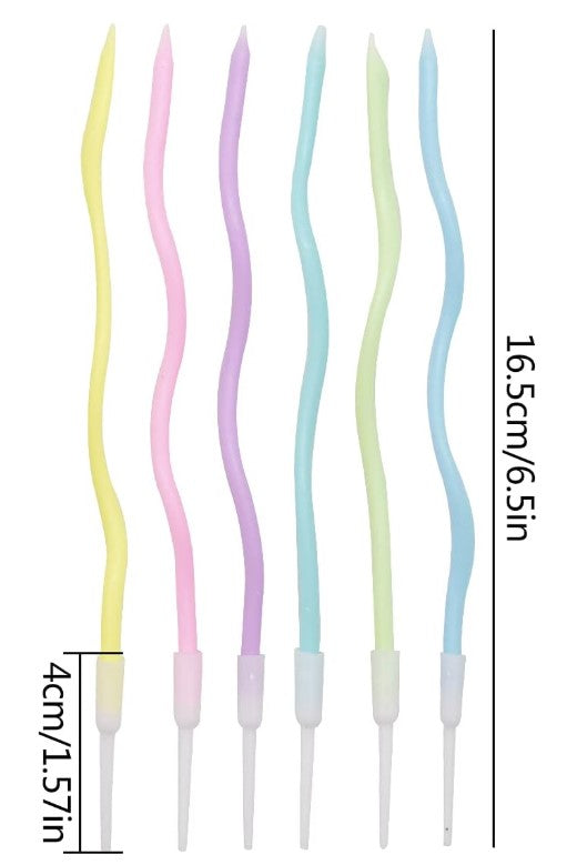 6pc Rainbow Spiral Candle
