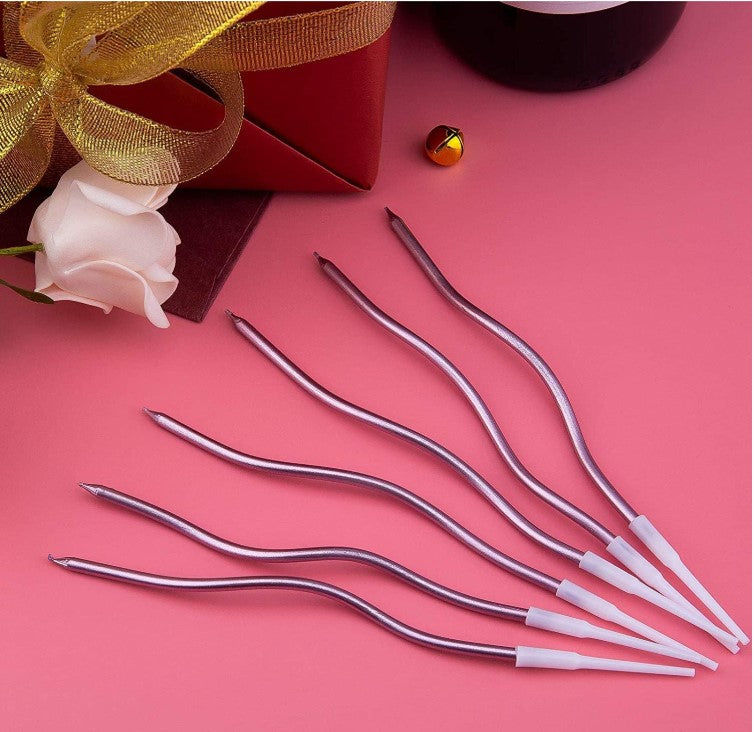 6pc Twisty Rose Gold Candles