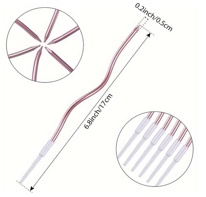 6pc Twisty Rose Gold Candles