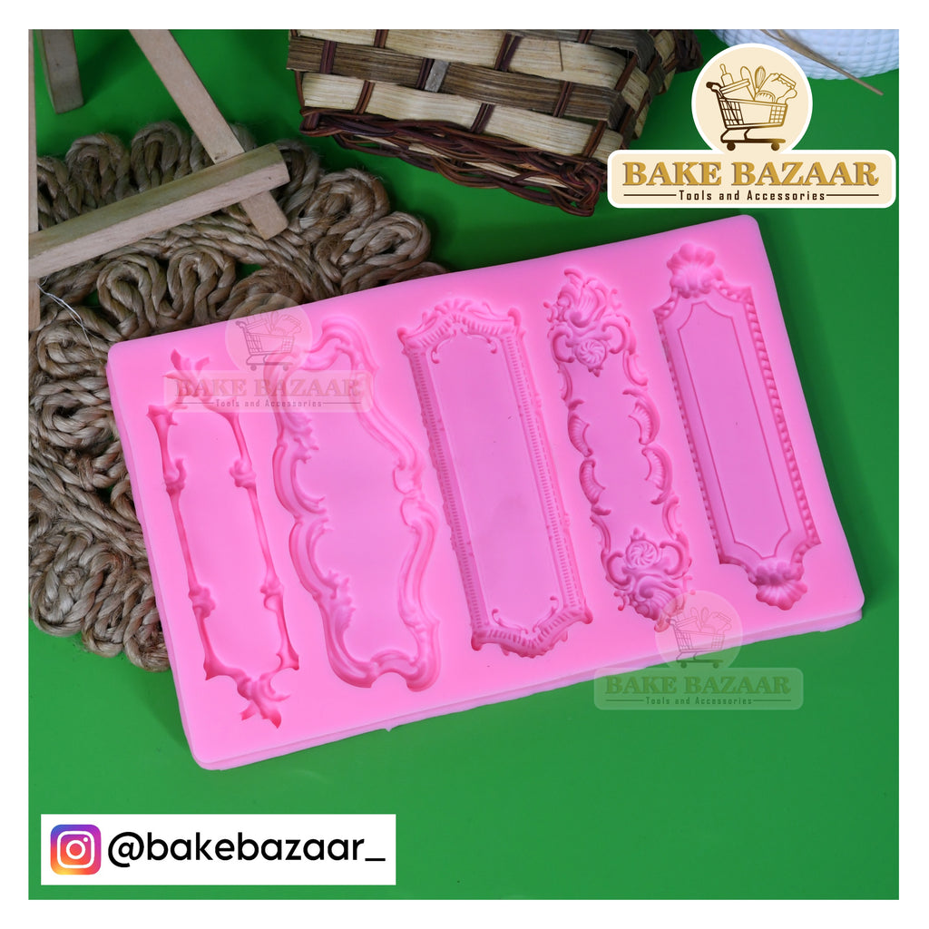 Silicone Name Frame Vintage Fondant Mould