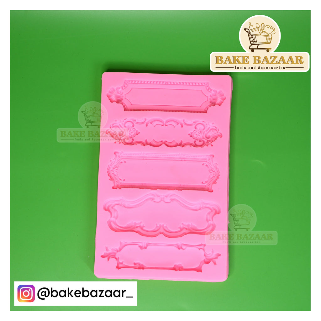 Silicone Name Frame Vintage Fondant Mould