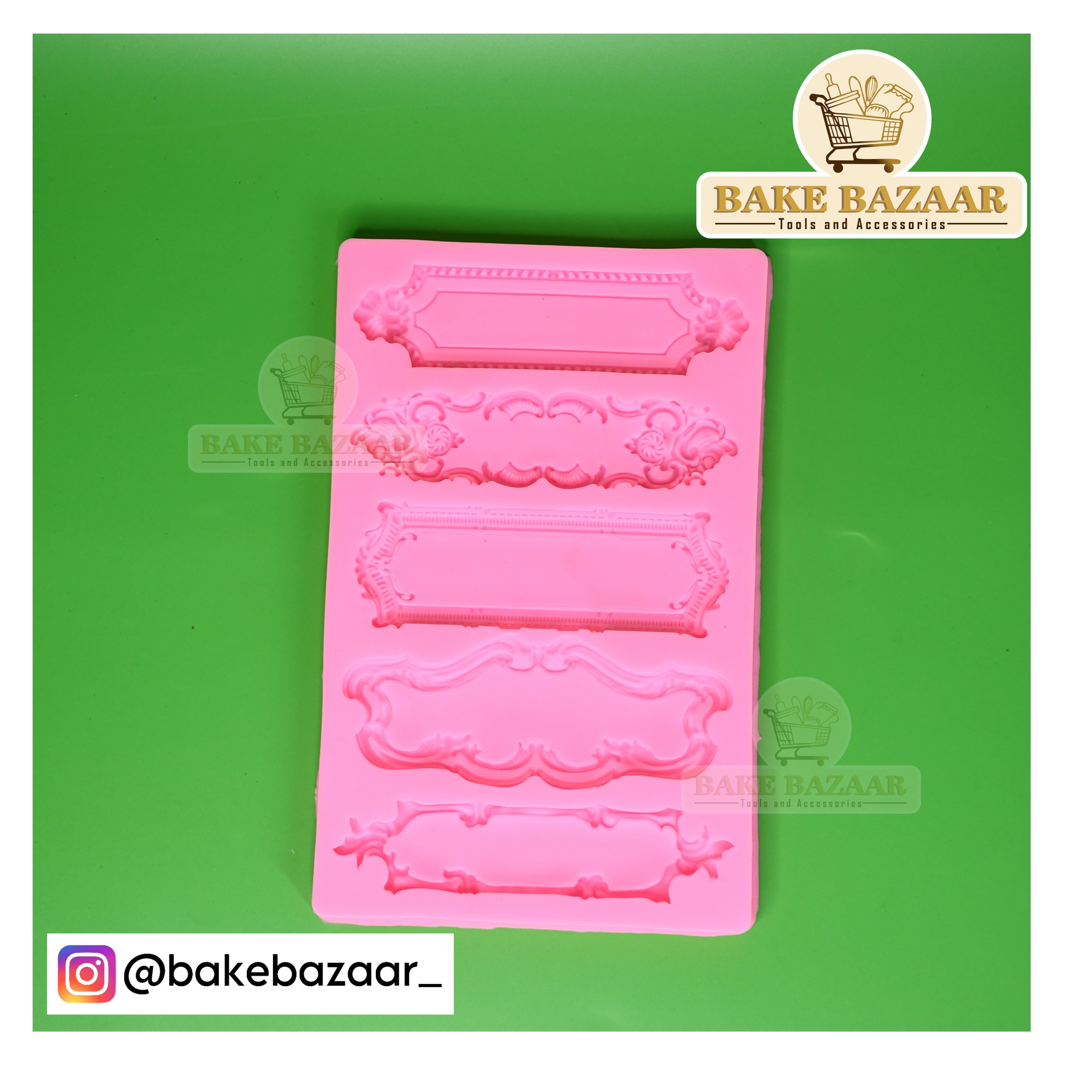 Silicone Name Frame Vintage Fondant Mould