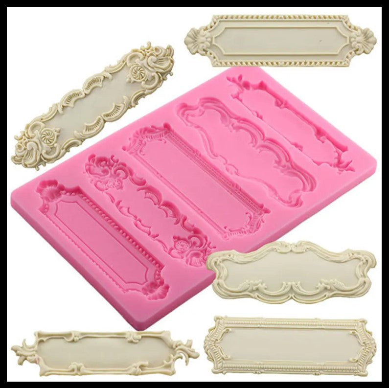 Silicone Name Frame Vintage Fondant Mould