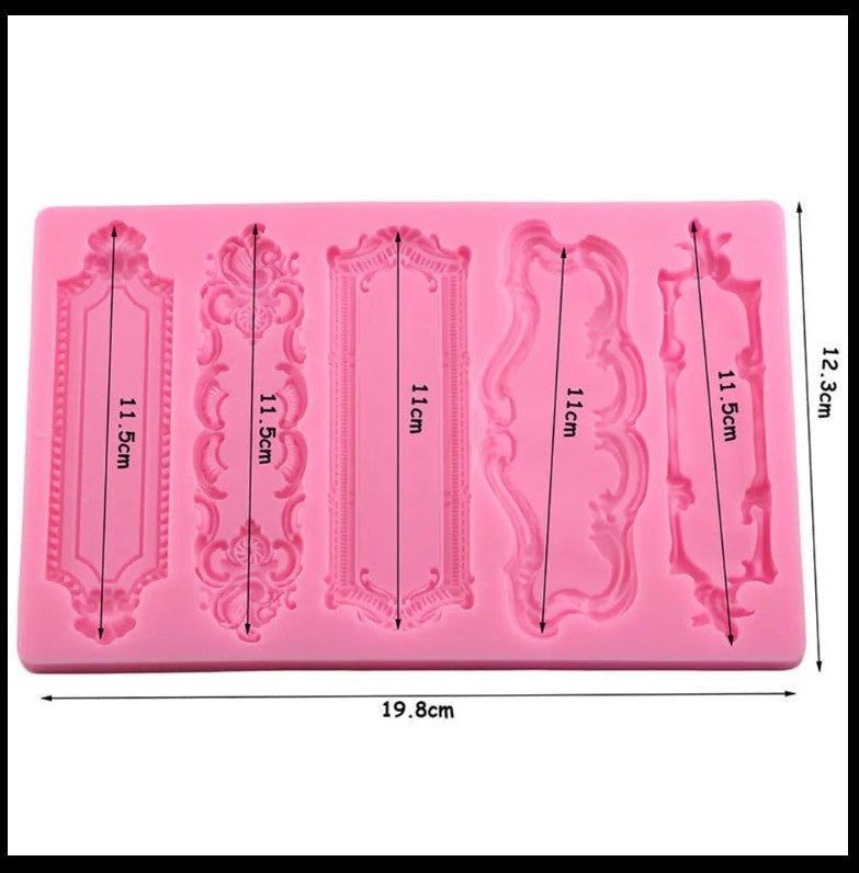 Silicone Name Frame Vintage Fondant Mould
