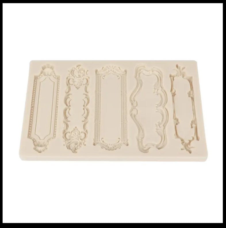 Silicone Name Frame Vintage Fondant Mould