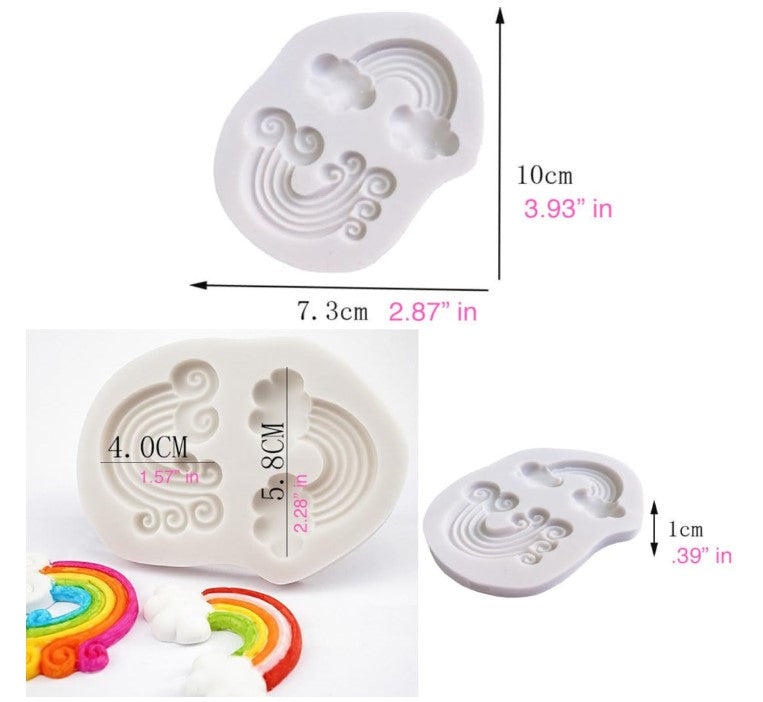 Rainbow Cloud Silicone Fondant Mould