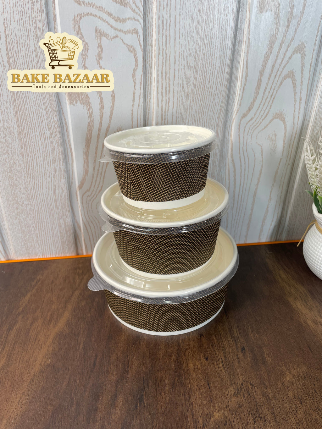 Disposable Paper Ripple Round Container (Medium)