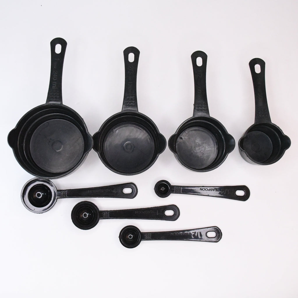 Plastic Measuring Spoons and Cups Set for Home Kitchen {8PCS}