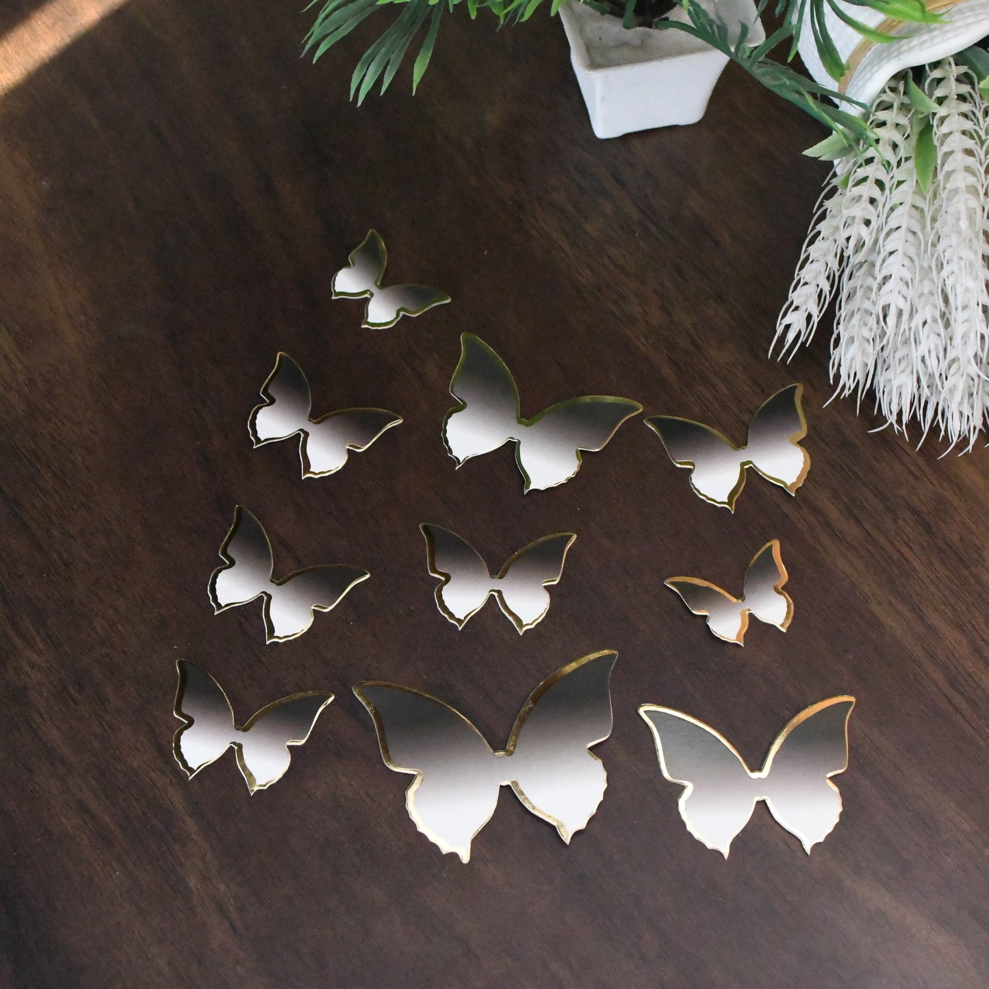 10 pcs Black & White Butterfly Paper Topper