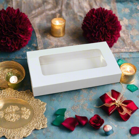 Chocolate Kunafa Bar Box {White} 6.5x.5x1