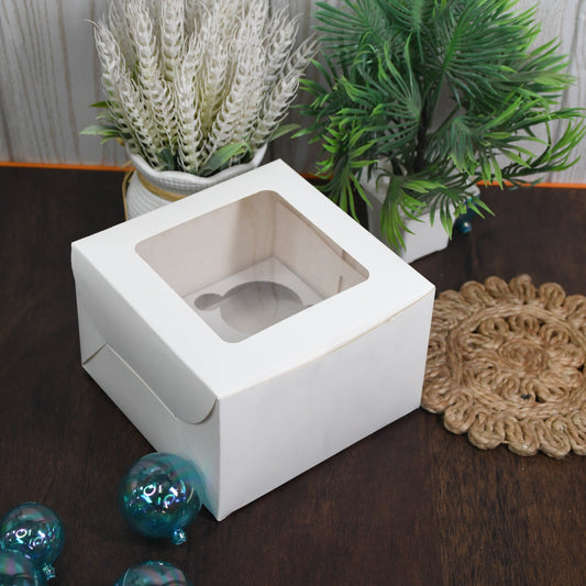 4 Cavity Cupcake Box Top Window