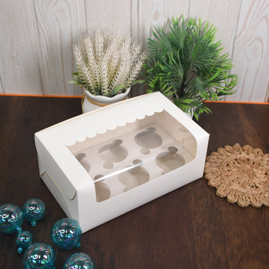 6 Cavity Cupcake Box L Window