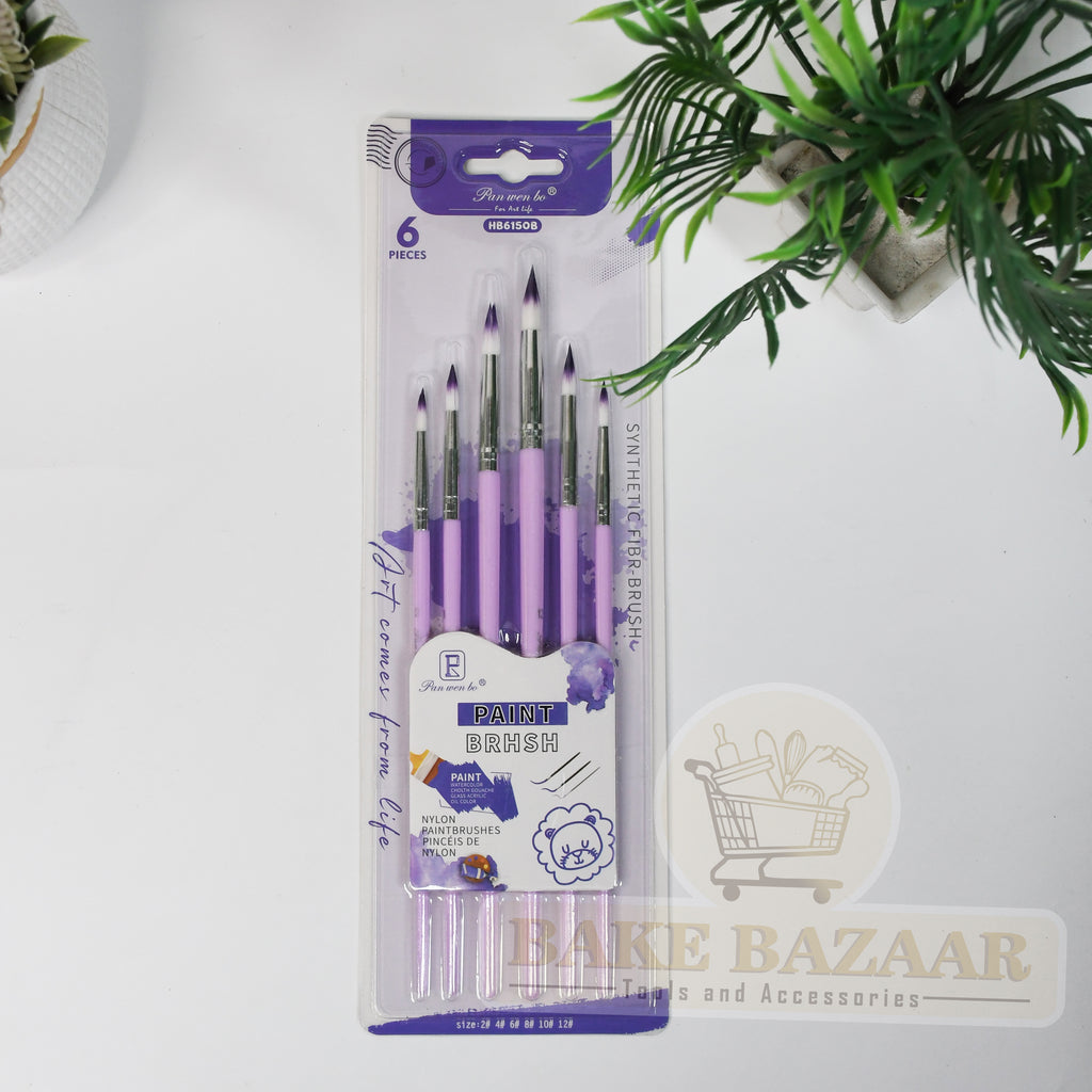 6pcs Round Shape Nylon Paint Brush