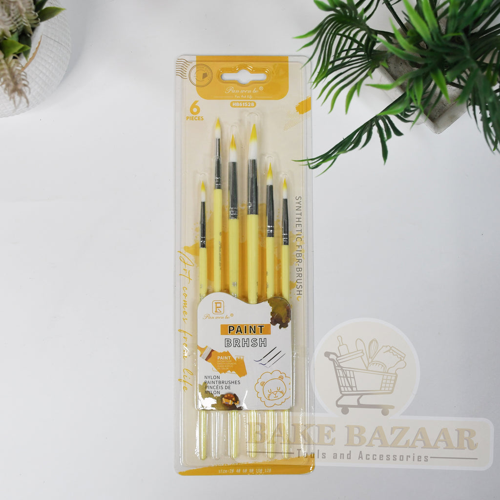 6pcs Round Shape Nylon Paint Brush