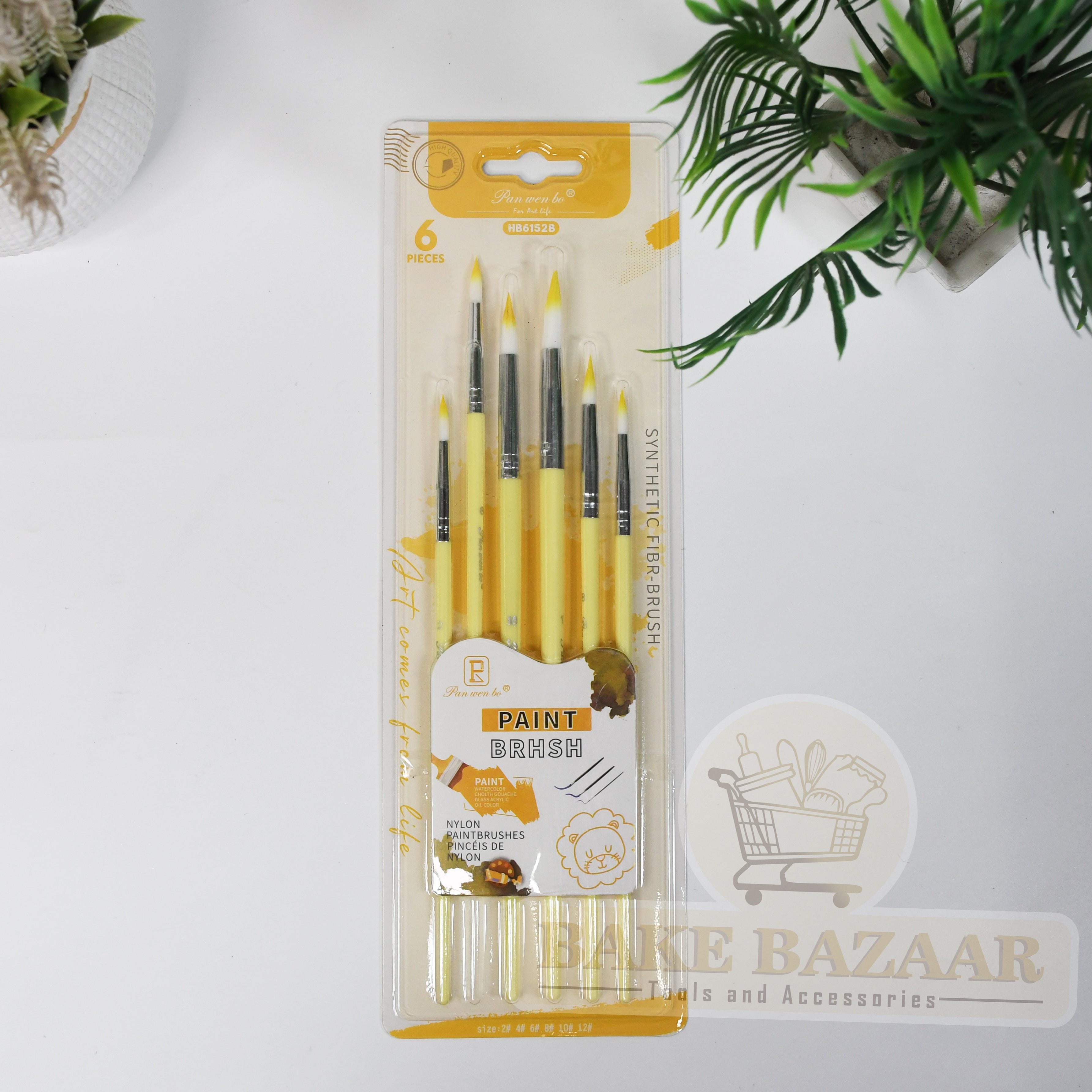 6pcs Round Shape Nylon Paint Brush