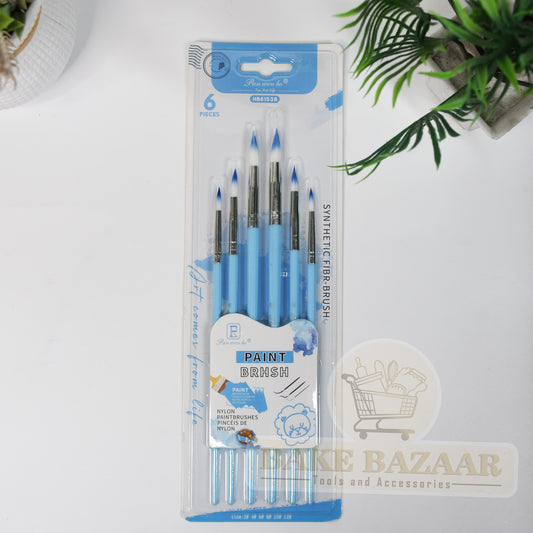 6pcs Round Shape Nylon Paint Brush