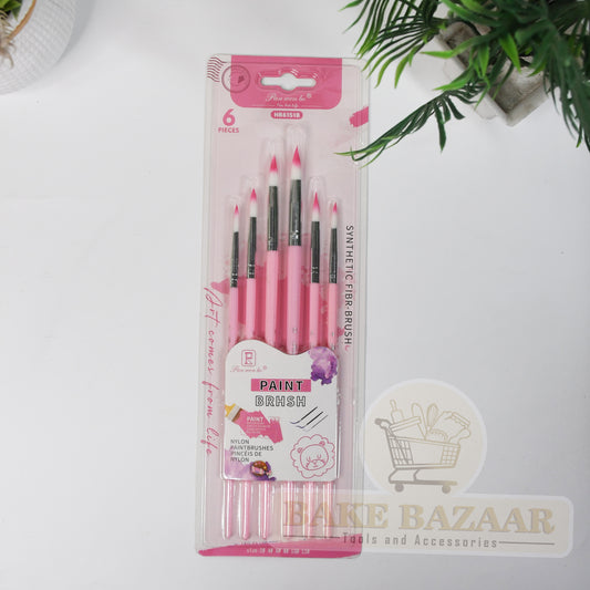 6pcs Round Shape Nylon Paint Brush