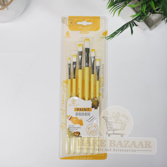 6 Pieces Flat Shape Paint Brush