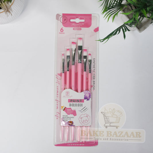 6 Pieces Flat Shape Paint Brush