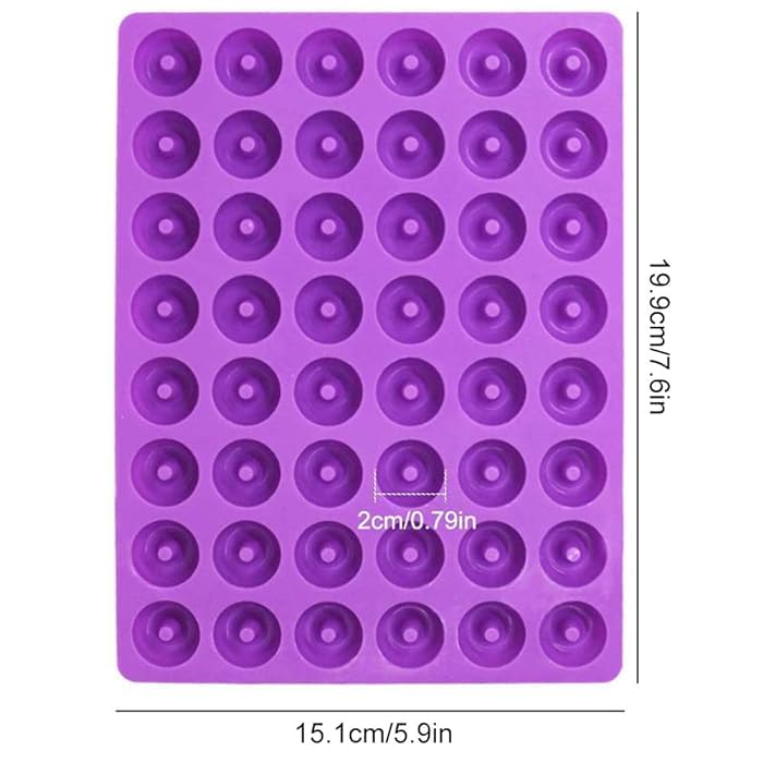 Mini Donut Silicone Mold for Chocolate Making, Candy, and Gummy Drops (48 Cavity)