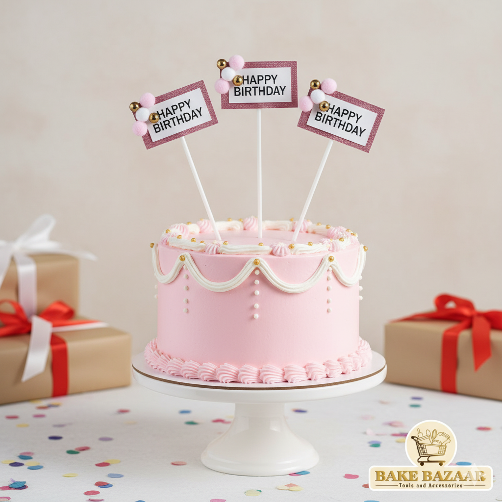 Happy Birthday Topper Set of 3 (Pink)