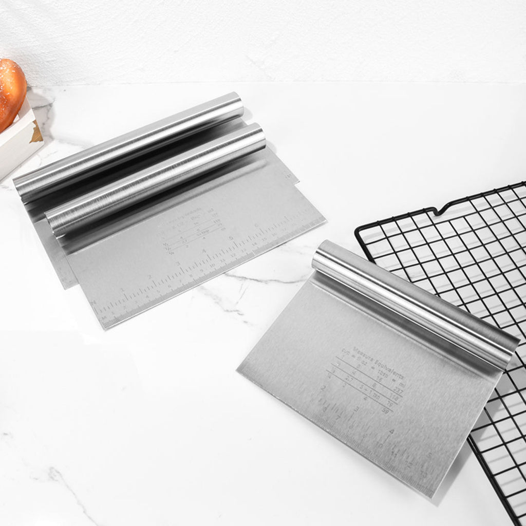 25cm Stainless Steel with Measuring Scale Cake Scrapper