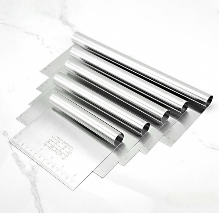 20cm Stainless Steel with Measuring Scale Cake Scrapper