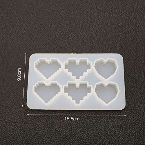 Pixel and Geometric Heart Silicone Mold