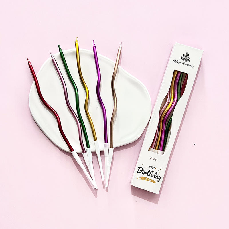 6pc Twisty Multicolor Candles