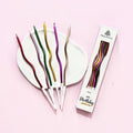 6pc Twisty Multicolor Candles