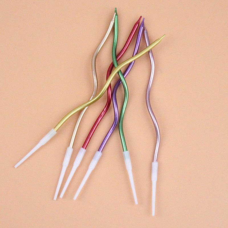 6pc Twisty Multicolor Candles