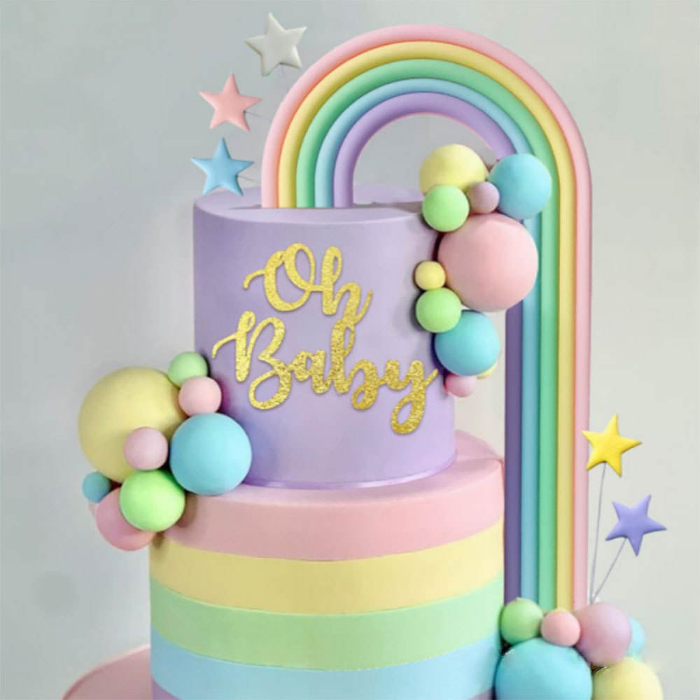 Silicone Rainbow Cake Topper Multicolor (2)