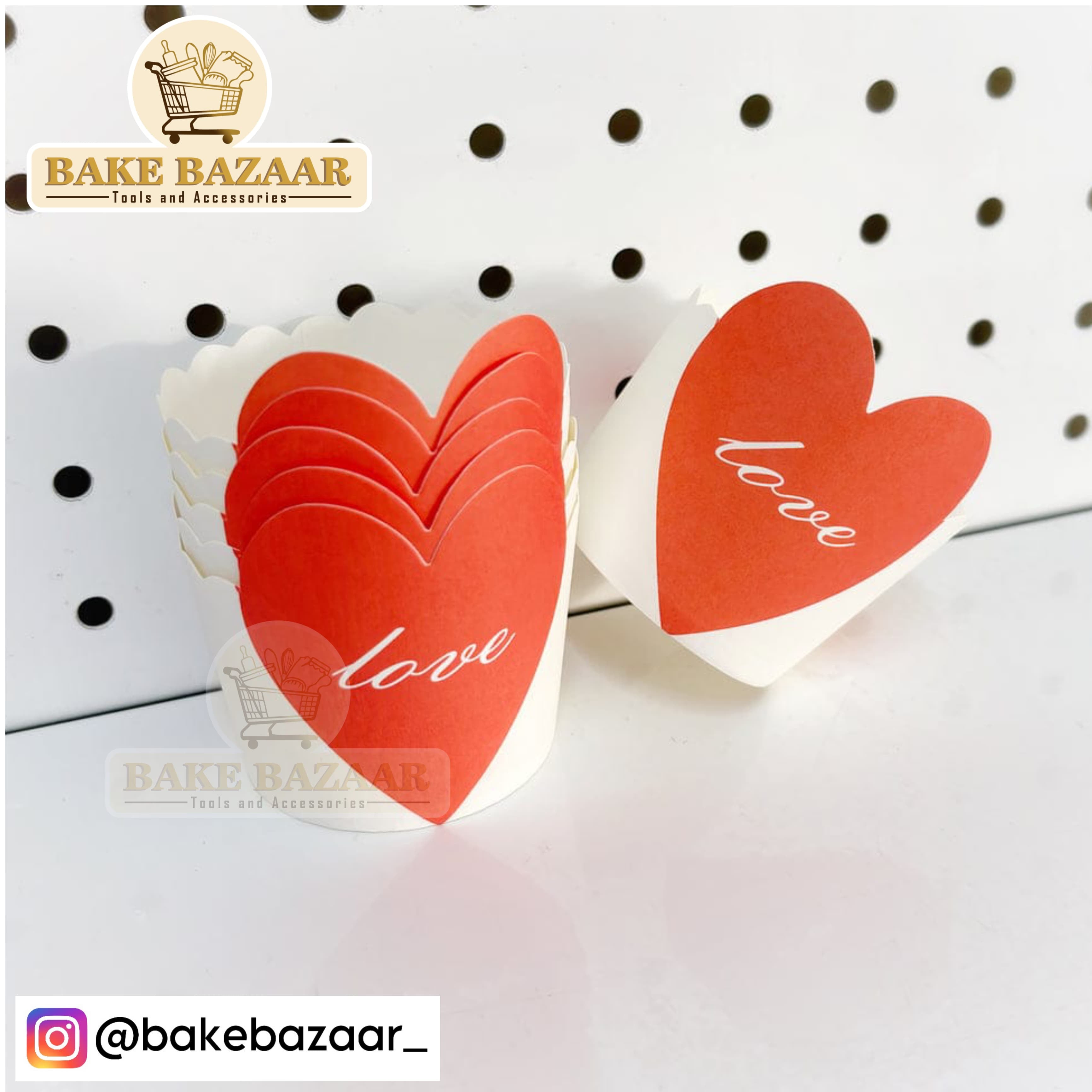Heart Love Paper Muffin Cups (50pc Pack)