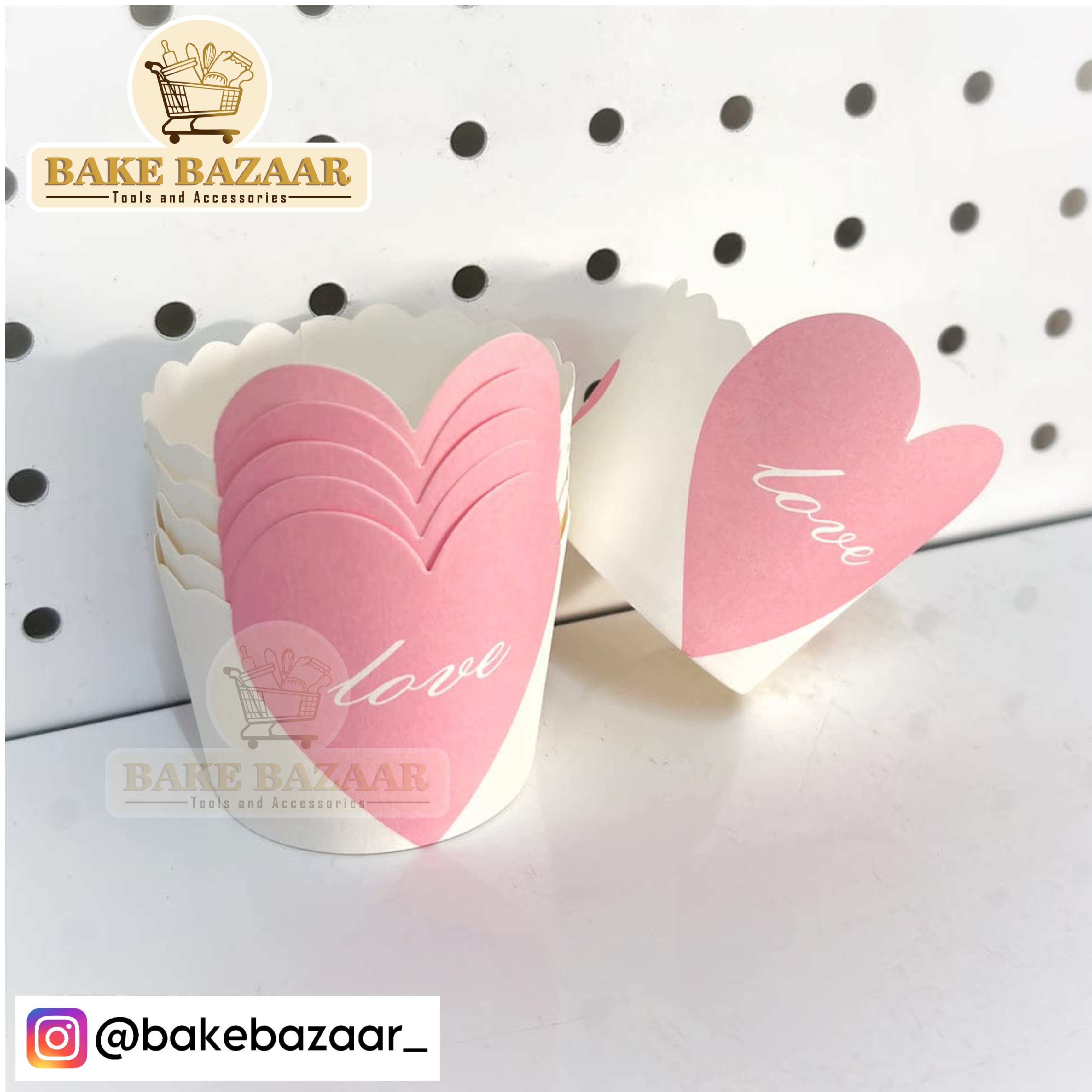Heart Love Paper Muffin Cups (50pc Pack)