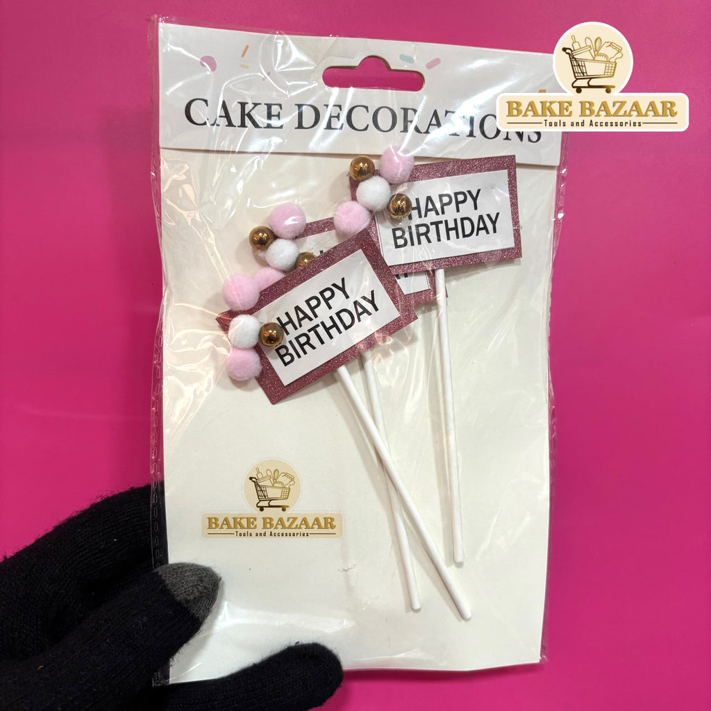 Happy Birthday Topper Set of 3 (Pink)