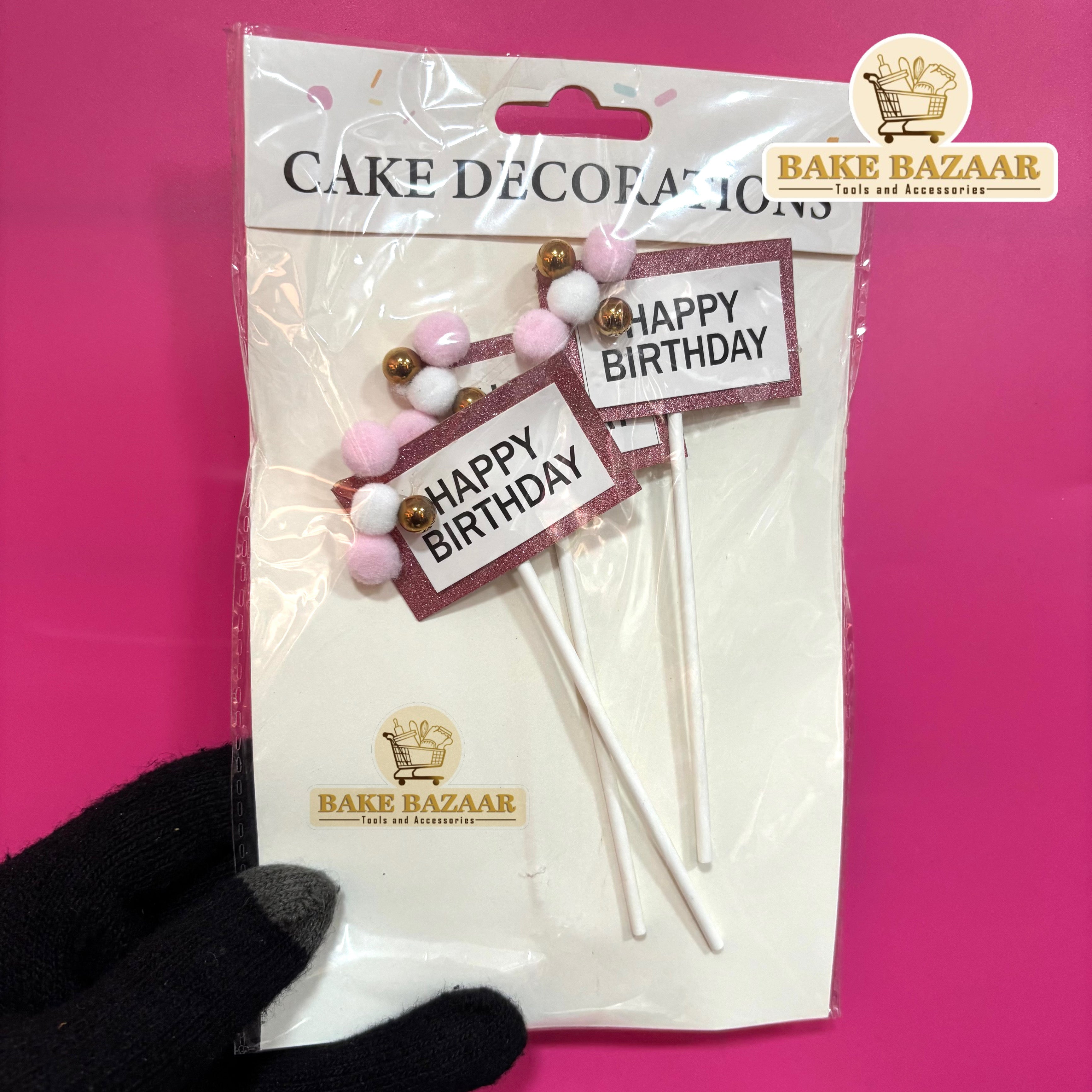 Happy Birthday Topper Set of 3 (Pink)