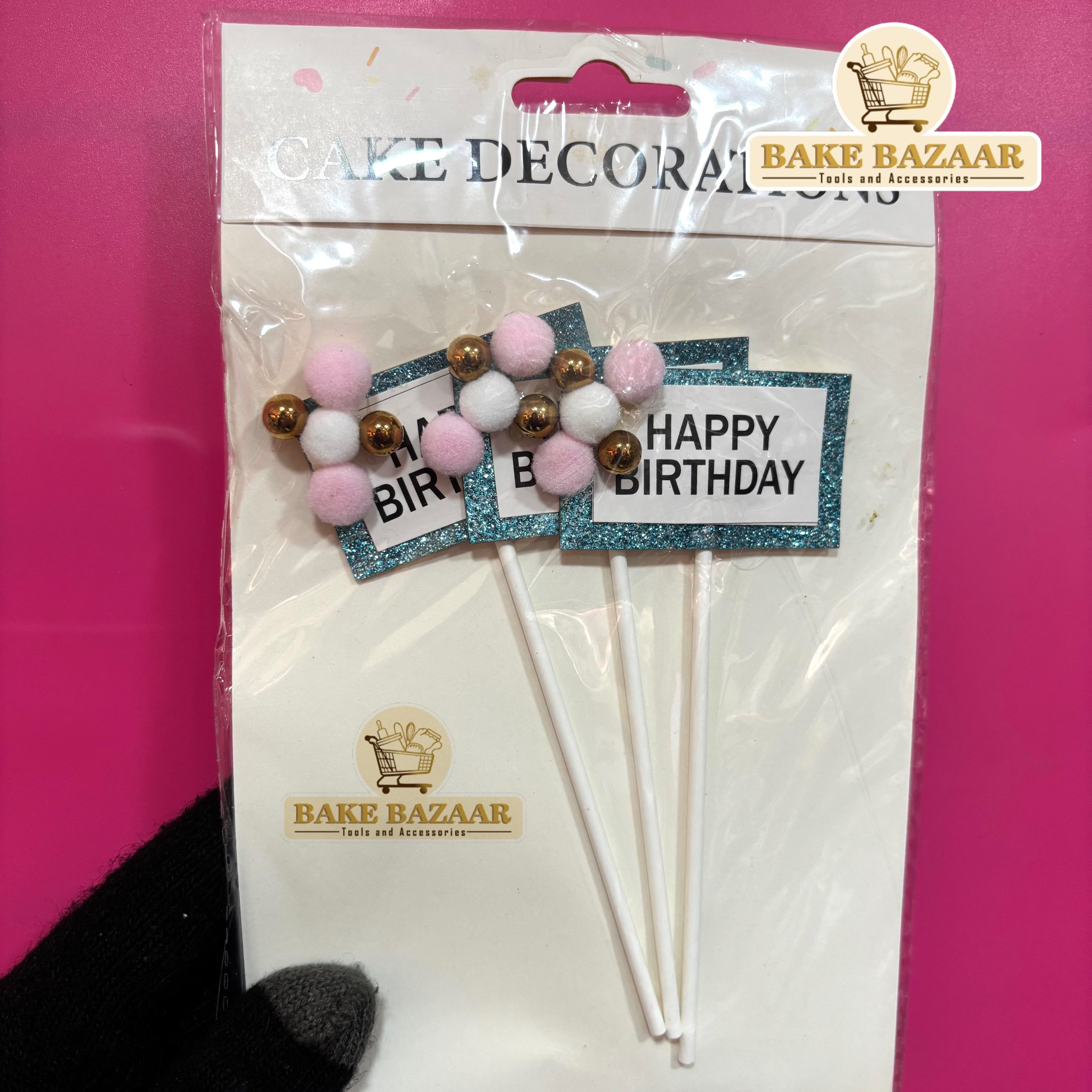 Happy Birthday Topper Set of 3 (Blue)