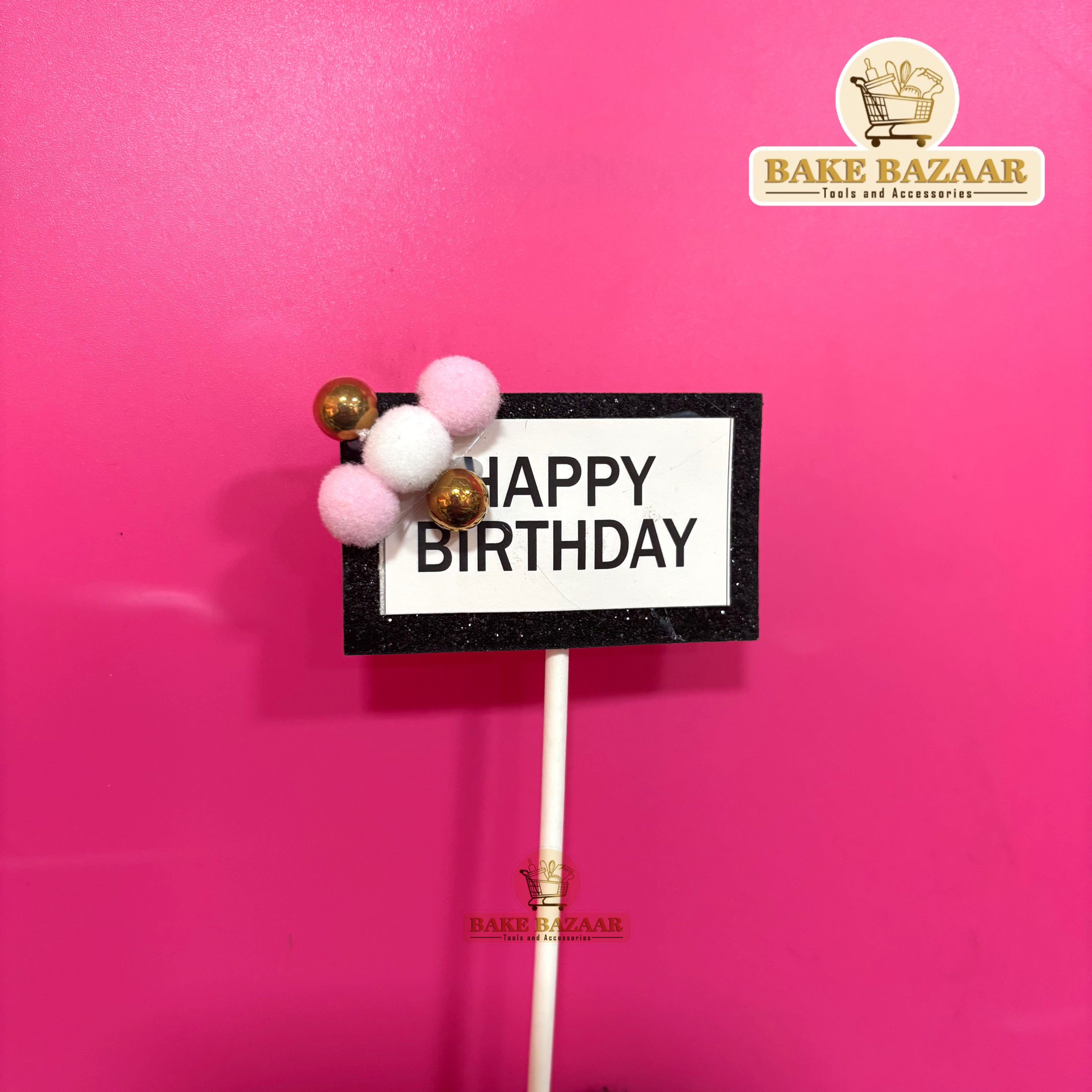 Happy Birthday Topper Set of 3 (Black)