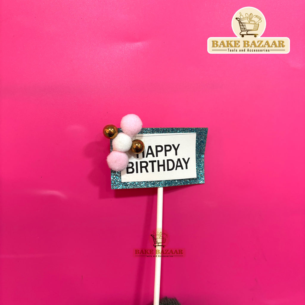 Happy Birthday Topper Set of 3 (Blue)