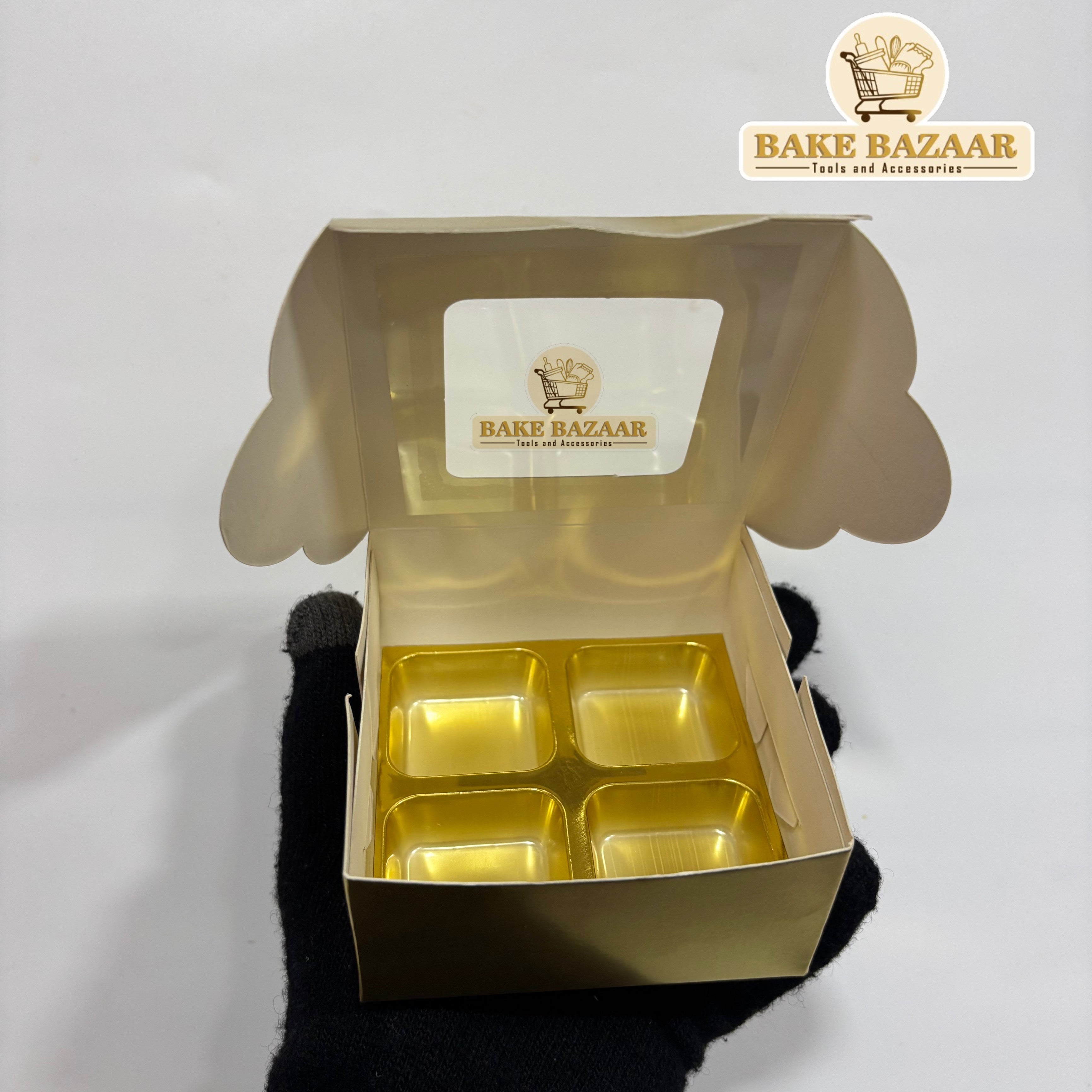 4 Cavity Chocolate Box with window (10pc pack)