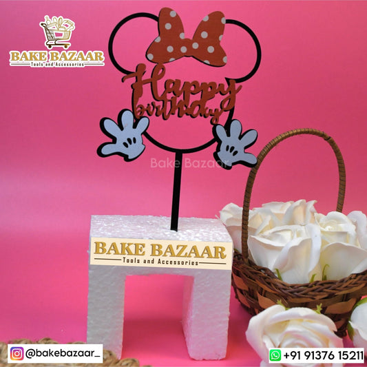 Acrylic Mickey Happy Birthday Cake Topper