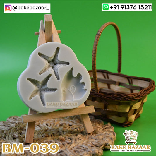 3in1 Starfish Fish Shape Silicone Fondant Mold