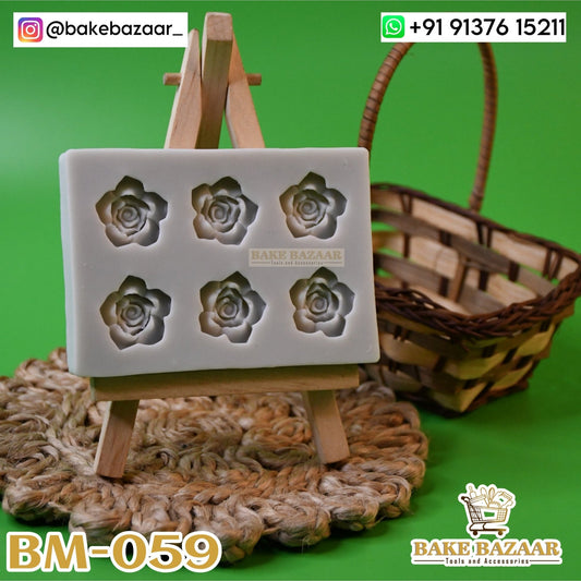 6in1 Small Rose Shaped Silicone Molds