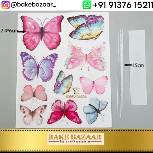 10pcs 3D Butterfly Cupcake Topper [08]